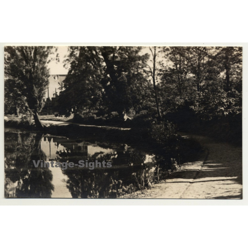 Park Avenue On Lake Shore / Tree Reflections (Vintage RPPC Belgium ~1930s/1940s) Park Avenue On Lake Shore / Tree Reflections (Vintage RPPC Belgium ~1930s/1940s)