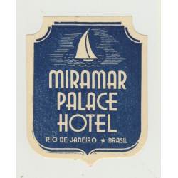 Miramar Palace Hotel - Rio de Janeiro / Brasil (Vintage Luggage Label)
