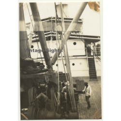 Trip To Congo-Belge: Scene On Deck - Native Sailors - S.S. Anversville (Vintage Photo 1930)