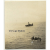 Lisbon: Port Pilot In Dinghy On His Way To S.S. Anversville *4 (Vintage Photo 1930)