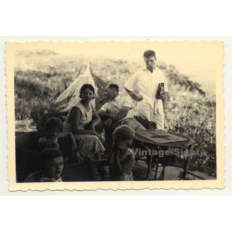 Congo-Belge: Rest On Colonial Safari / Rolleiflex (Vintage Photo ~1930s/1940s)