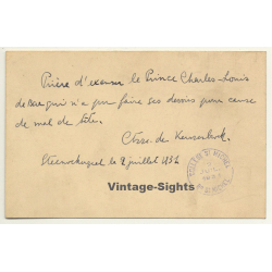 Prince Charles-Louis D'Autriche - Excuse Letter For Being...
