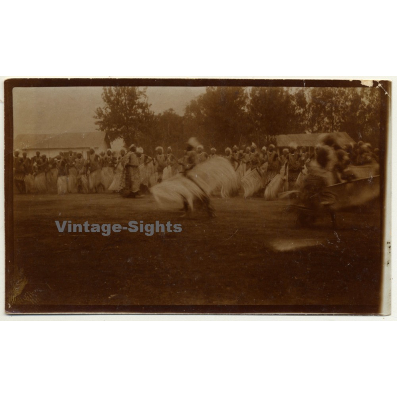 Congo-Belge: Great Shot Of Tribal Dancers In Motion (Vintage Photo Sepia ~1910s/1920s)