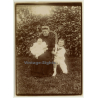 Belgian Upper Society Family *2: Grandma & Grandchildren (Vintage Photo Sepia ~1910s/1920s)