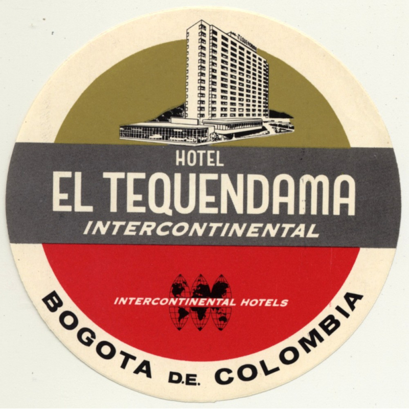 Bogota / Colombia: Hotel Tequendama Intercontinental *1 (Vintage Luggage Label)