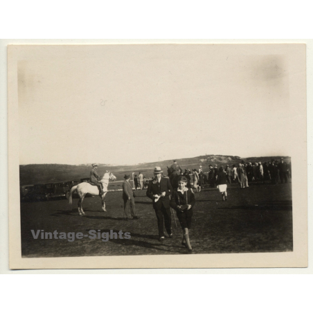 Tanger / Morocco: Polo Player On Horse / Spectators C.C.D.T. (Vintage Photo 1930)