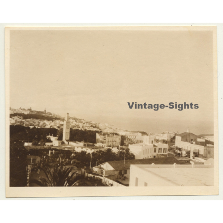 Morocco: View Over Tanger Taken From Hotel Villa De France *1 (Vintage Photo Sepia 1930)