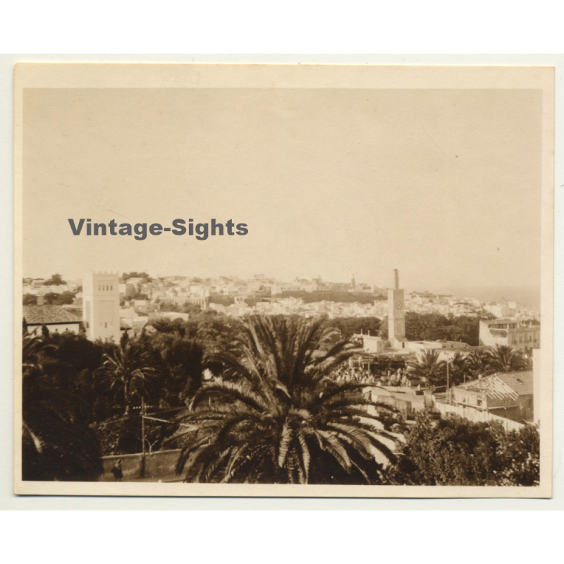 Morocco: View Over Tanger Taken From Hotel Villa De France *2 (Vintage Photo Sepia 1930)