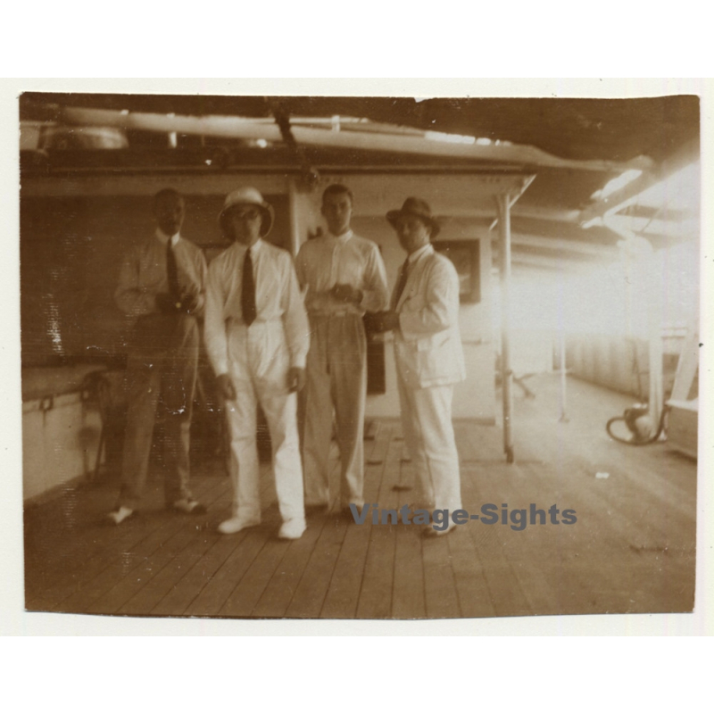 Congo-Belge: Colonialists On Deck Of Steamer Thysville (Vintage Photo 1929)