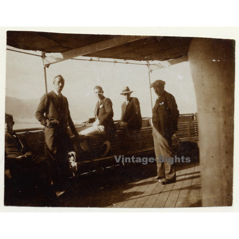 Congo-Belge: Thibault & Friends On Deck Of Steamer Thysville (Vintage Photo 1929)