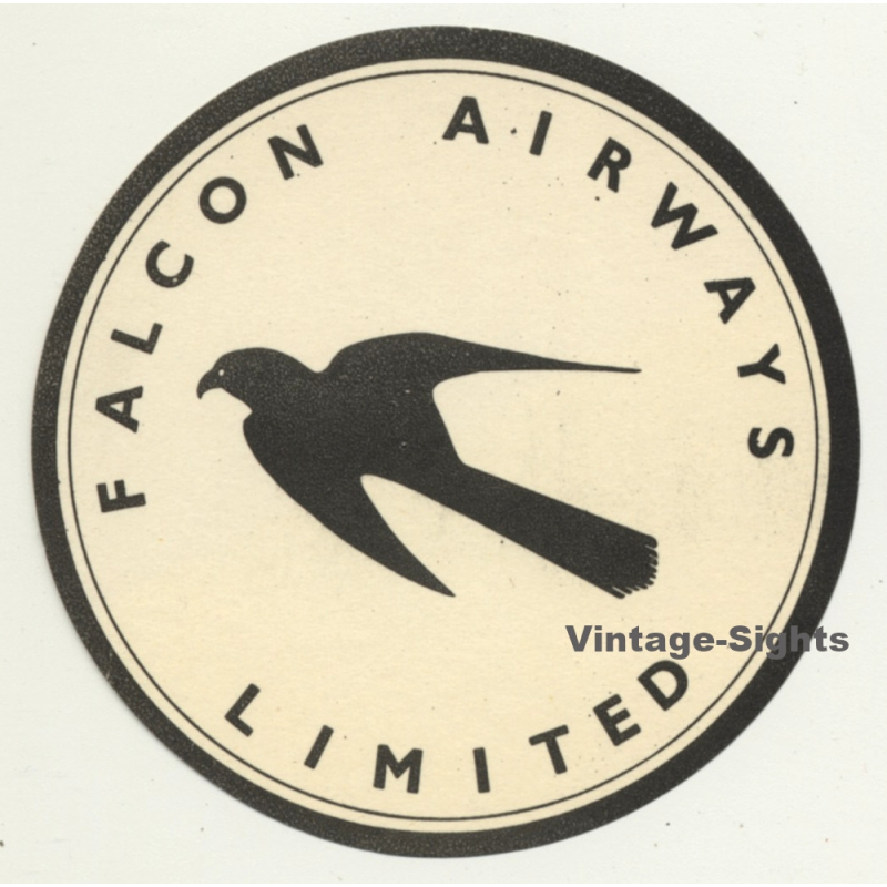 Falcon Airways Limited UK (Vintage Airline Luggage Label ~1960) Falcon Airways Limited UK (Vintage Airline Luggage Label ~1960)