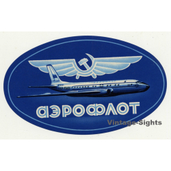 Aeroflot - Hammer And Sickle (Vintage Russian Airline Luggage Label ~1960)