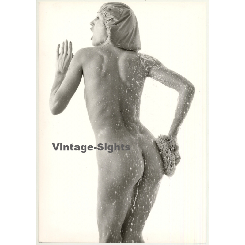 Nude Female Shower Study *4 (Vintage Photo 1980s Wolfgang Klein ~DIN A3)