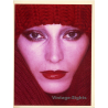 Face Of Green Eyed Beauty / Close-Up - Wool Hat (Vintage Photo 1980s Wolfgang Klein ~DIN A3)