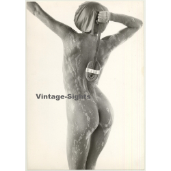 Nude Female Shower Study *11 / Scrubs Her Back (Vintage Photo 1980s WOLFGANG KLEIN ~DIN A3)