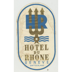 Hotel Du Rhone - Genève / Switzerland (Vintage Luggage Label - Large)