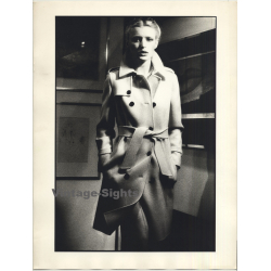 Elegant Blonde Female Model In Wool Coat / Gallery (Vintage Photo 1980s WOLFGANG KLEIN...