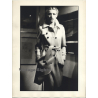 Elegant Blonde Female Model In Wool Coat / Gallery (Vintage Photo 1980s WOLFGANG KLEIN ~DIN A3)