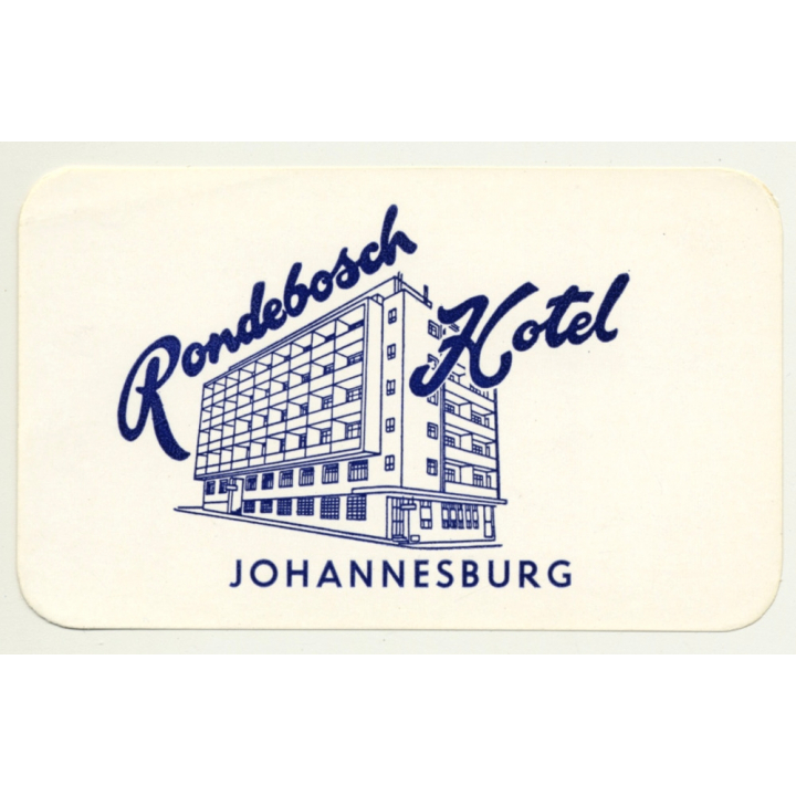 Johannesburg / South Africa: Rondebosch Hotel (Vintage Luggage Label)
