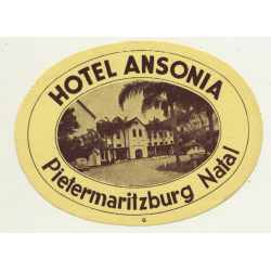 Pietermaritzburg Natal / South Africa: Hotel Ansonia (Vintage Luggage Label)