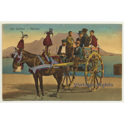 Tipi Siciliani - Carro Siciliano / Donkey With Cart (Vintage...