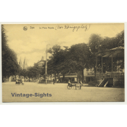 4900 Spa / Belgium: La Place Royale / Goat Cart (Vintage Postcard)
