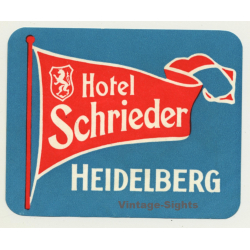 Heidelberg / Germany: Hotel Schrieder (Vintage Luggage Label)