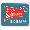 Heidelberg / Germany: Hotel Schrieder (Vintage Luggage Label)