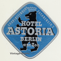 Berlin / Germany: Hotel Astoria Am Zoo (Vintage Luggage Label)
