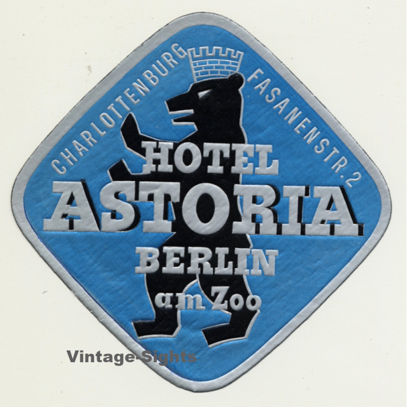 Berlin / Germany: Hotel Astoria Am Zoo (Vintage Luggage Label)