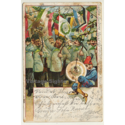 Gruss Vom Schützenfest / Greeting From Rifle Festival (Vintage Postcard Litho 1908)