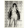 Chubby Brunette Semi Nude / Faux Fur Coat - Wallpaper (Vintage Photo GDR 1970s/1980s)