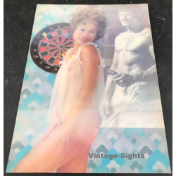 Nude Curlyhead / Charles Bronson - Target (Vintage 3D Stereo Effect Postcard)