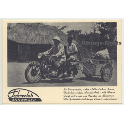 Motorrad & Fahrerlob Anhänger / Africa - Indigenous (Vintage Card ~1940s)