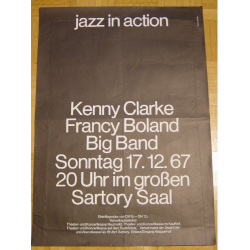 Kenny Clarke Francy Boland Big Band: Jazz In Action - Vintage Jazz Concert Poster 1967