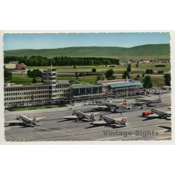 Switzerland: Flughof Zürich-Kloten / Airport (Vintage Postcard ~1950s)