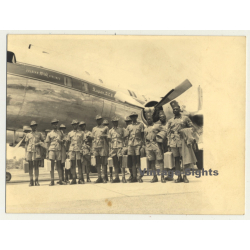 Congo Belge: Force Publique Delegation In Front Of Sabena OO-SDQ *2 (Vintage Photo ~1950s/1960s)