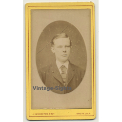 J. Vanhoeter: Portrait Of Young Man (Vintage Carte De Visite / CDV ~1880s/1890s)