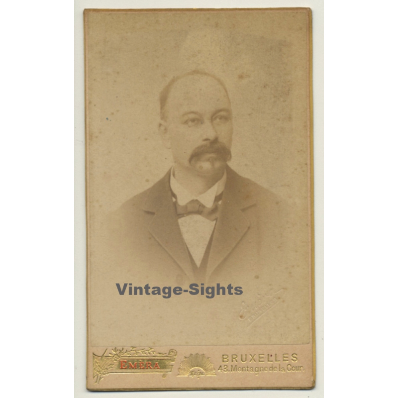 Emèra / Bruxelles: Man With Moustache (Vintage Carte De Visite / CDV ~1880s/1890s) Emèra / Bruxelles: Man With Moustache (Vintage Carte De Visite / CDV ~1880s/1890s)