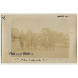 Conge-Belge: La Police Territoriale à Kanda-Kanda (Vintage RPPC 1913)