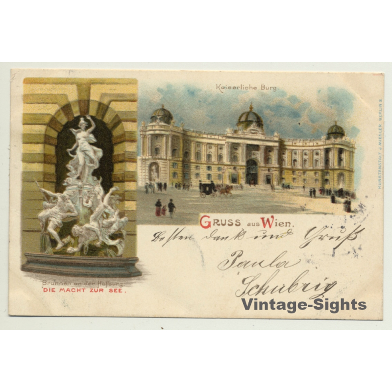 Vienna / Austria: Brunnen An Der Hofburg / Kaiserliche Burg (Vintage PC Litho 1899)