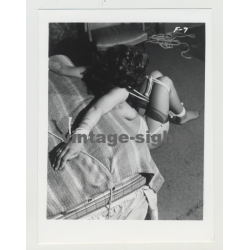Back View On Nude Woman In Rope Bondage - BDSM (Vintage Irving Klaw Photo 1950s)