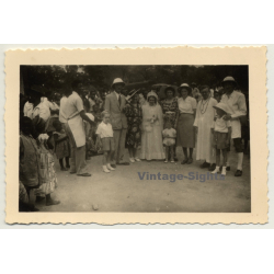 Congo-Belge: Colonial Wedding Party / Priest - Bride - Natives (Vintage Photo ~1940s)