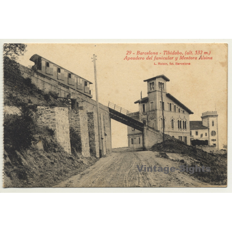 Barcelona: Tibidabo - Apeadora Del Funicular Y Mentora Alsina *29 (Vintage Postcard)