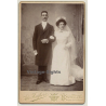 Adr. Huybers / Bruxelles: Portrait Of A Newly Wedded Couple (Vintage Cabinet Card ~1880s/1890s)
