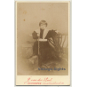 J. Van Der Paal / Anvers: Little Girl Poses With Rifle (Vintage Cabinet Card ~1880s/1890s)