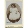 Jos. Schvartz / Bruxelles: Little Baby Girl In White Dress (Vintage Cabinet Card ~1880s/1890s)