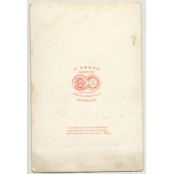 F. Deron / Bruxelles: Portrait Of Aristocratic Man (Vintage Cabinet Card ~1860s/1870s)