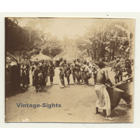 Congo-Belge: Dance Of Indigenous Tribe *5 / Wananda - Drums (Vintage Photo ~1920s/1930s)