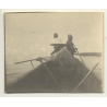 Lake Edward / Congo-Belge: Hunt On Canoe / Lieutenant Hallez (Vintage Photo ~1920s/1930s)